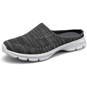 ChicWind Womens 8.5 Gray Open Back SlideOn Breathable Mesh Walking Sneaker Mules
